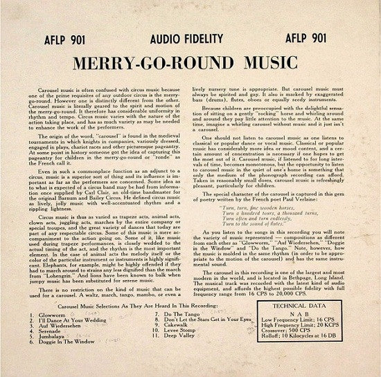 No Artist : Merry Go Round Music (10", Album)