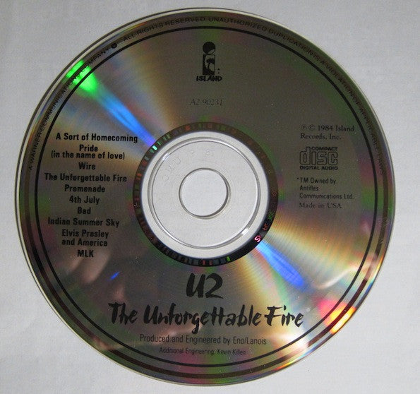 U2 : The Unforgettable Fire (CD, Album, Club, RE, Pit)