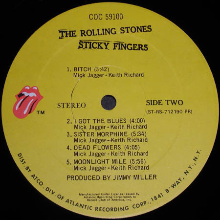 The Rolling Stones : Sticky Fingers (LP, Album, Club, PR )