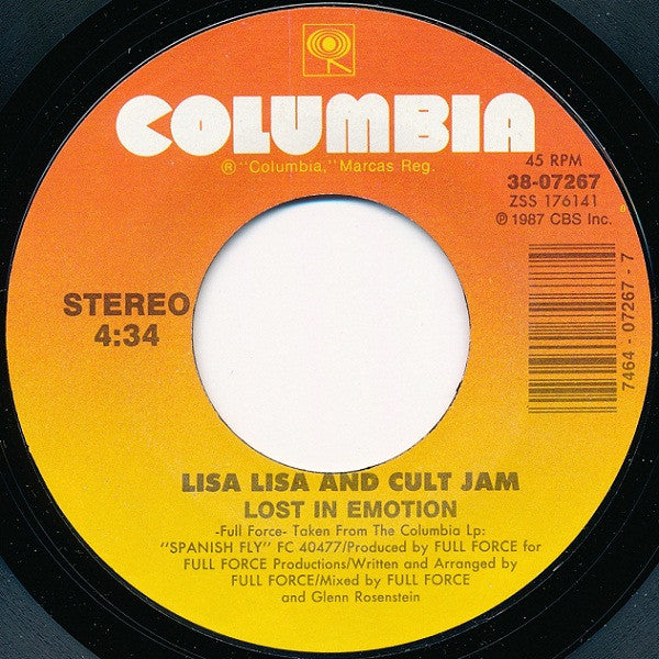 Lisa Lisa & Cult Jam : Lost In Emotion (7", Single)