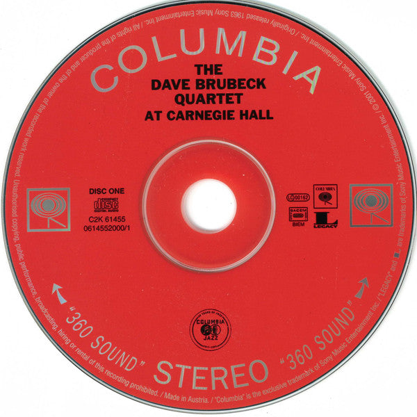 The Dave Brubeck Quartet : At Carnegie Hall (2xCD, Album, RE, RM)