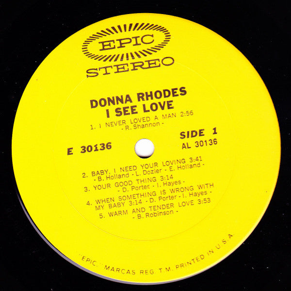 Donna Rhodes : I See Love (LP, Album, Ter)