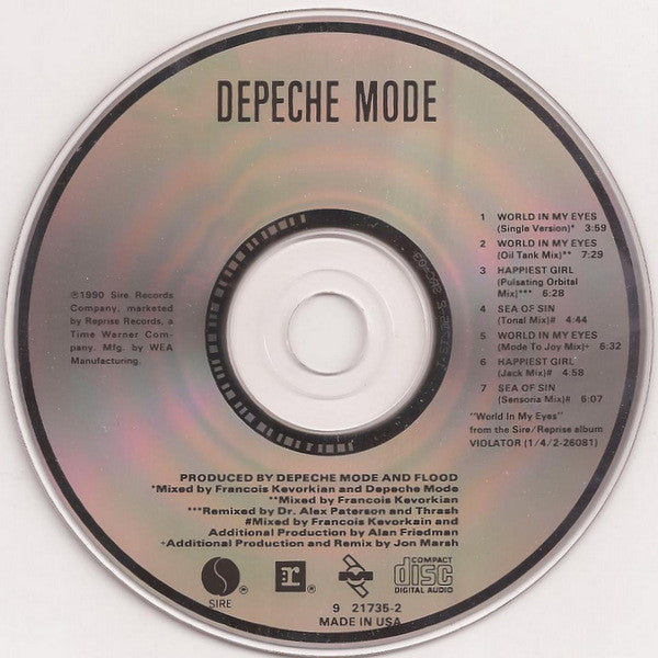 Depeche Mode : World In My Eyes / Happiest Girl / Sea Of Sin (CD, Maxi)