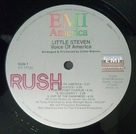 Little Steven : Voice Of America (LP, Album, Jac)