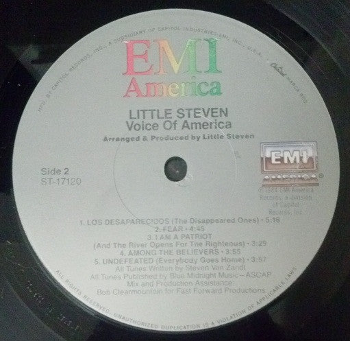Little Steven : Voice Of America (LP, Album, Jac)