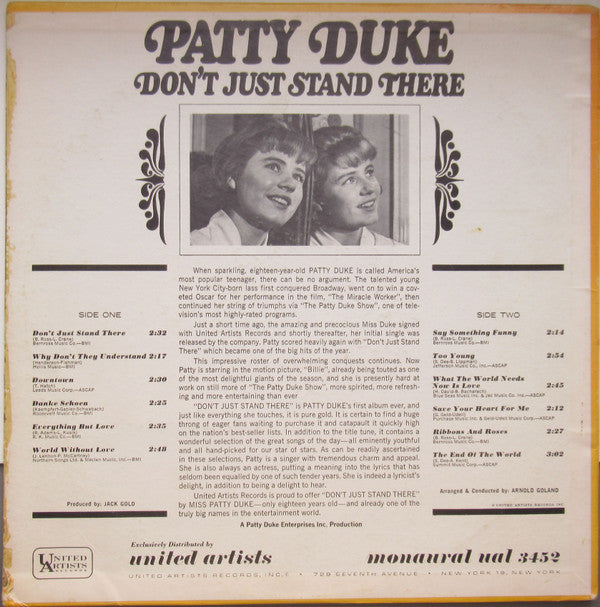 Patty Duke : Don't Just Stand There (LP, Mono)