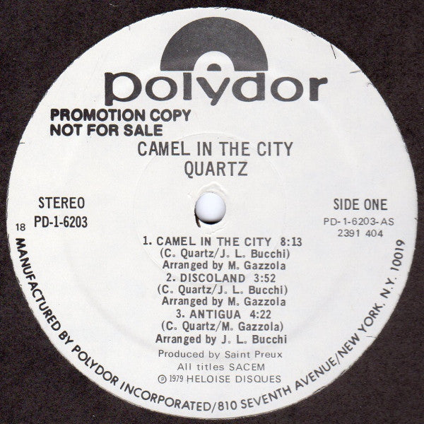 Quartz (4) : Camel In The City (LP, Album, Promo)