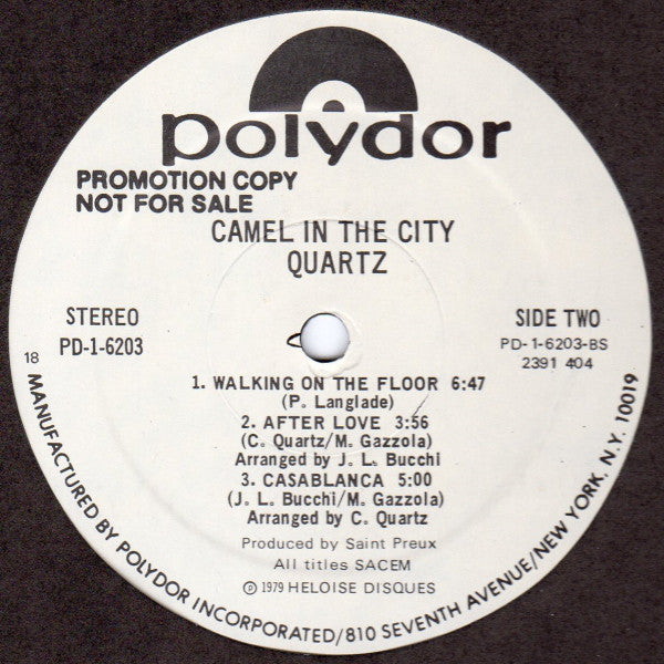 Quartz (4) : Camel In The City (LP, Album, Promo)