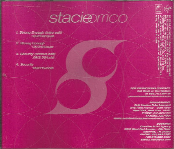 Stacie Orrico : Strong Enough / Security (CD, Single, Promo)