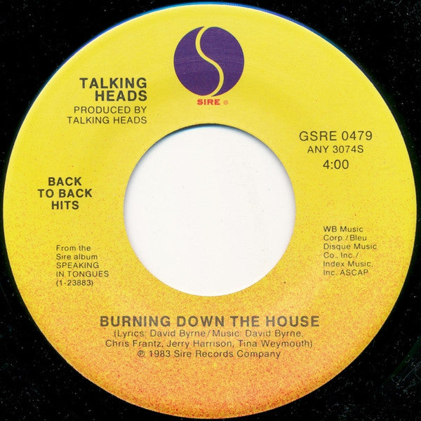 Talking Heads : Burning Down The House / This Must Be The Place (Naive Melody) (7", RP)