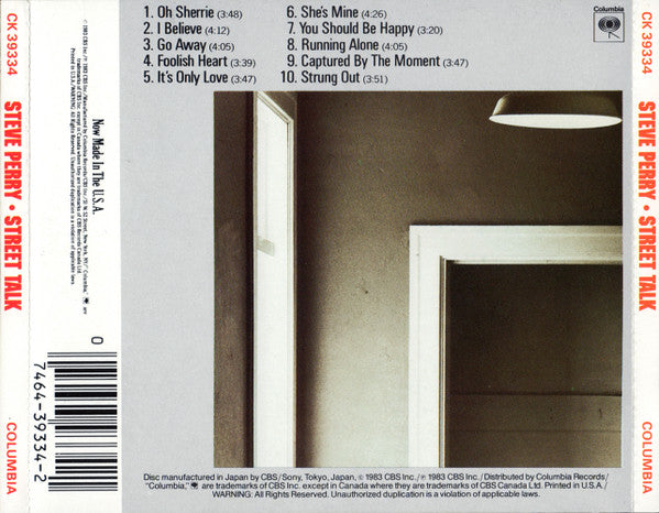 Steve Perry : Street Talk (CD, Album, RE)