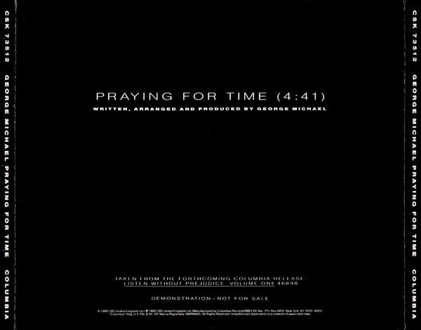 George Michael : Praying For Time (CD, Single, Promo)