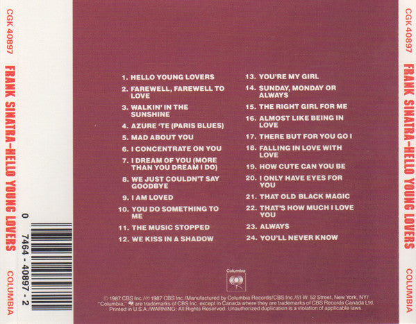 Frank Sinatra : Hello Young Lovers (CD, Comp, RE)