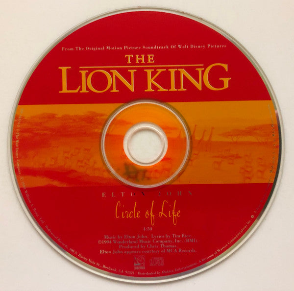 Elton John : Circle Of Life (CD, Single)