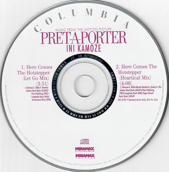 Ini Kamoze : Here Comes The Hotstepper (CD, Single, Promo)
