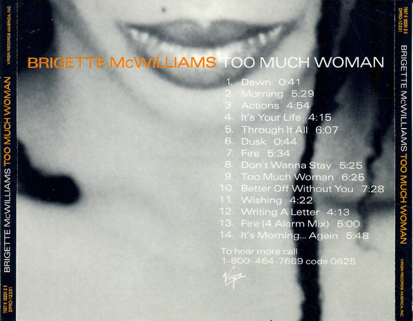 Brigette McWilliams : Too Much Woman (CD, Album, Promo)