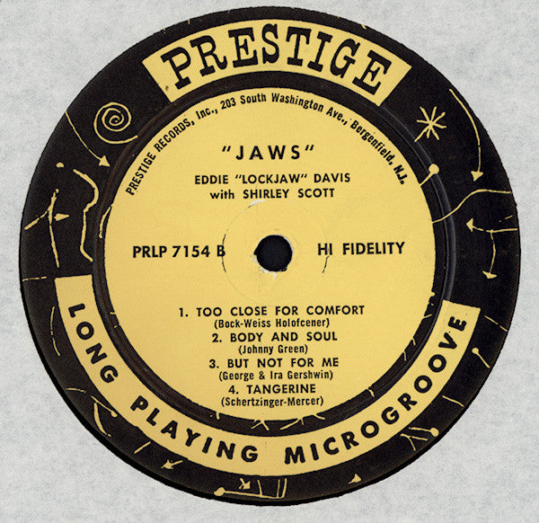 Eddie "Lockjaw" Davis With Shirley Scott : Jaws (LP, Album, Mono)