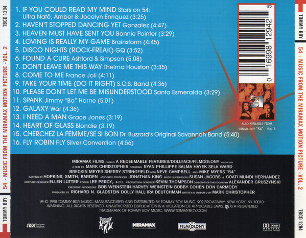Various : 54 (Music From The Miramax Motion Picture - Volume 2) (CD, Comp)
