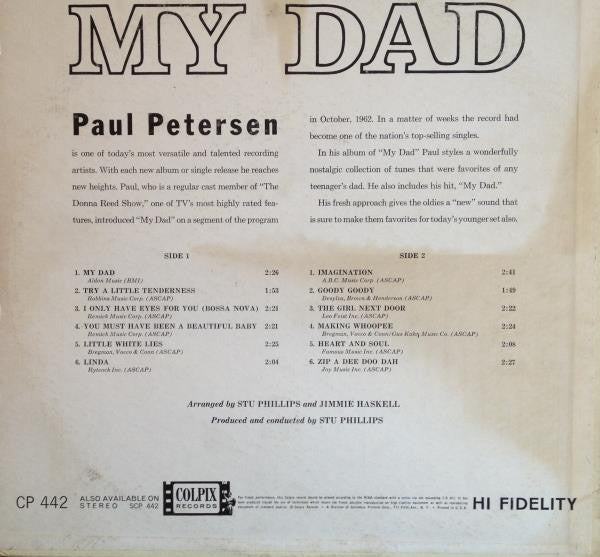 Paul Petersen : My Dad (LP, Mono)