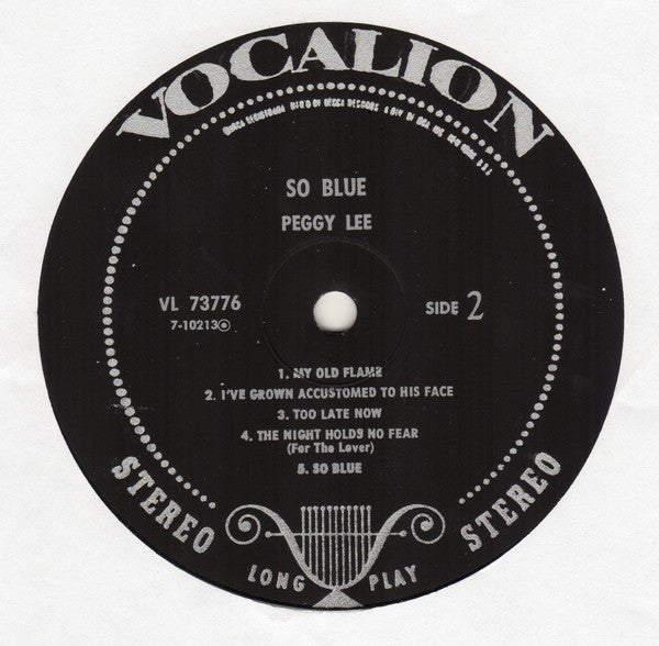 Peggy Lee : So Blue (LP, Album, Glo)