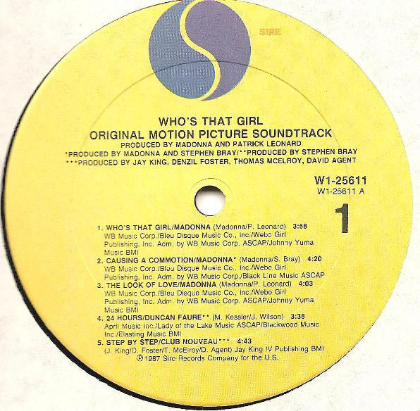 Madonna : Who's That Girl (Original Motion Picture Soundtrack) (LP, Album, Club, Col)