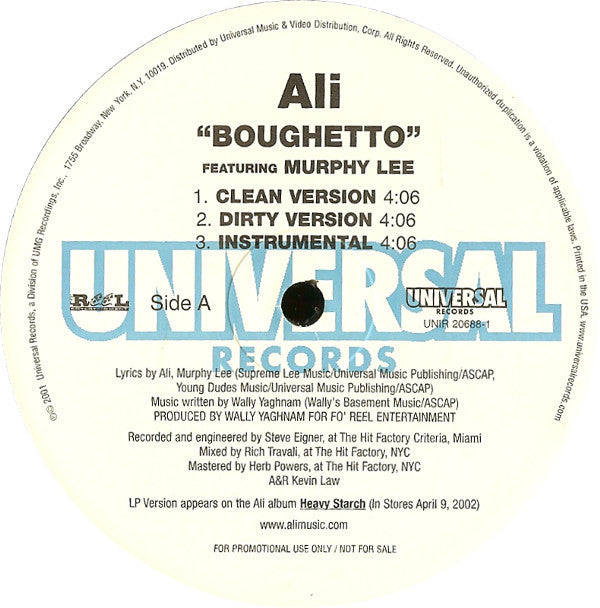 Ali (2) : Boughetto / I Got This (12", Promo)
