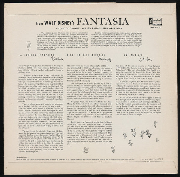 Leopold Stokowski And The Philadelphia Orchestra : From Walt Disney's Fantasia: The Pastoral Symphony (LP, Album, RE, Bla)