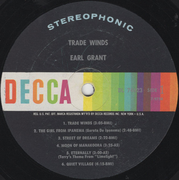 Earl Grant : Trade Winds (LP, Glo)