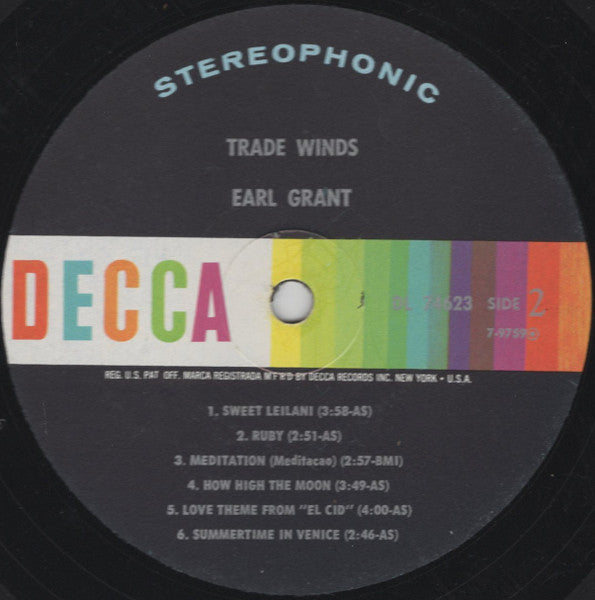 Earl Grant : Trade Winds (LP, Glo)