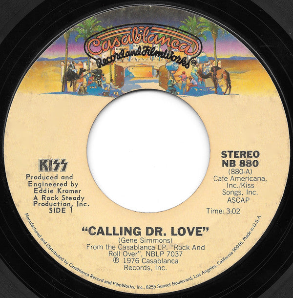 Kiss : Calling Dr. Love (7", Single, RP, Styrene, Ter)