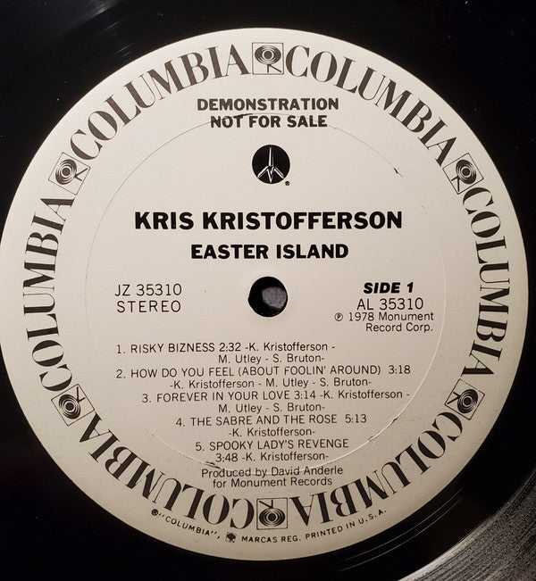 Kris Kristofferson : Easter Island (LP, Album, Promo, Ter)