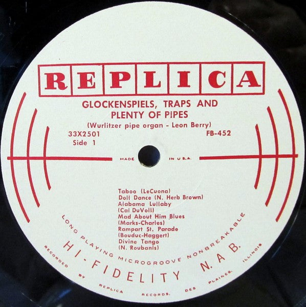 Leon Berry : Glockenspiels Traps And Plenty Of Pipes (LP, Album)