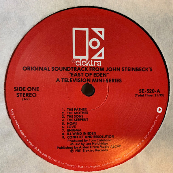 Lee Holdridge / Gianfranco Plenizio : John Steinbeck's East Of Eden: A Television Mini-Series (Original Television Soundtrack) (LP)