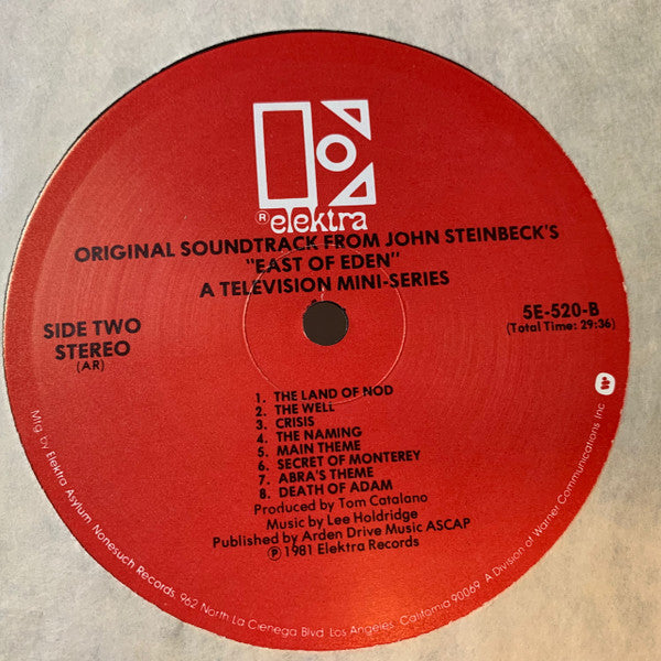 Lee Holdridge / Gianfranco Plenizio : John Steinbeck's East Of Eden: A Television Mini-Series (Original Television Soundtrack) (LP)
