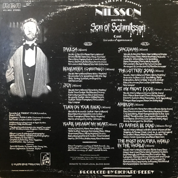 Harry Nilsson : Son Of Schmilsson (LP, Album, RE)
