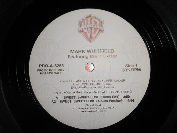 Mark Whitfield Featuring Brent Carter : Sweet, Sweet Love (12", Single, Promo)