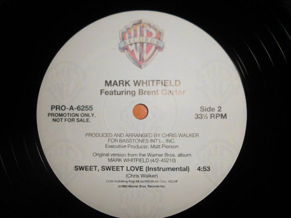 Mark Whitfield Featuring Brent Carter : Sweet, Sweet Love (12", Single, Promo)