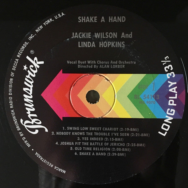 Jackie Wilson And Linda Hopkins : Shake A Hand (LP, Album, Mono)