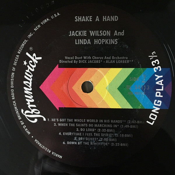 Jackie Wilson And Linda Hopkins : Shake A Hand (LP, Album, Mono)