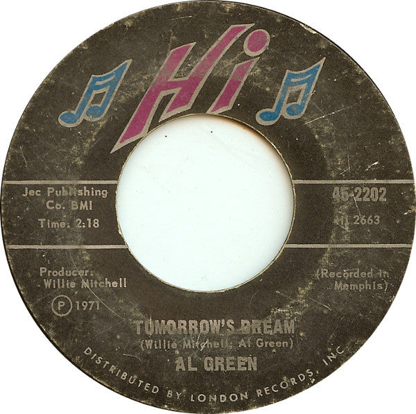 Al Green : Let's Stay Together / Tomorrow's Dream (7", Single, Styrene, She)