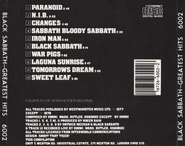 Black Sabbath : Greatest Hits (CD, Comp, RE)