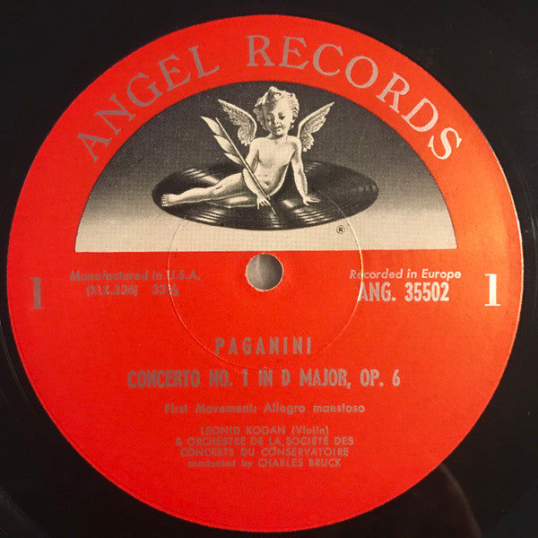 Niccolò Paganini - Leonid Kogan, Orchestre De La Société Des Concerts Du Conservatoire, Charles Bruck : Violin Concerto No. 1, Cantabile In D Major (LP)