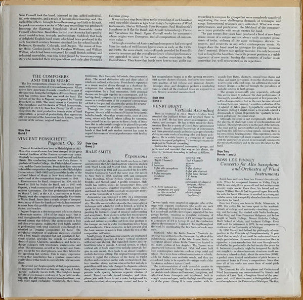 The Northwestern University Symphonic Wind Ensemble : Winds Of Change (LP, Gat)