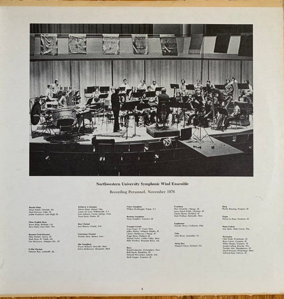 The Northwestern University Symphonic Wind Ensemble : Winds Of Change (LP, Gat)