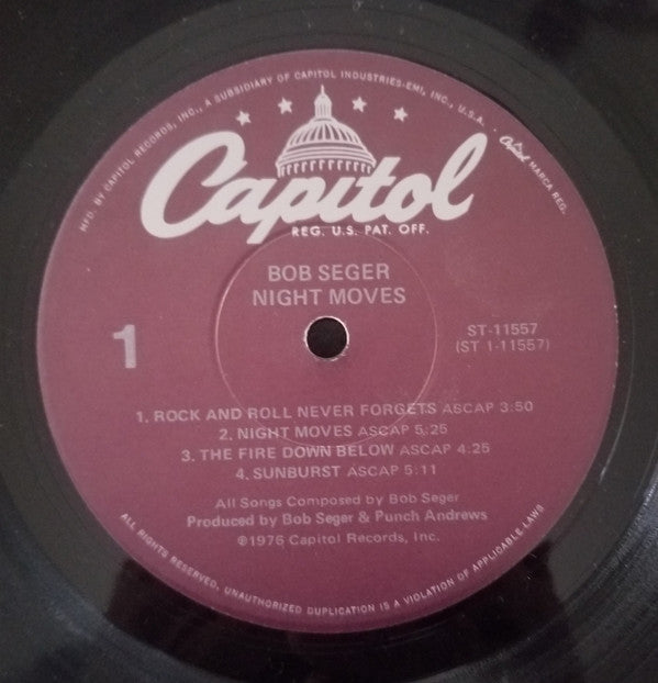 Bob Seger And The Silver Bullet Band : Night Moves (LP, Album, RE, Jac)