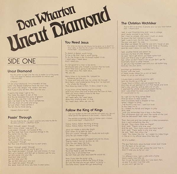 Don Wharton : Uncut Diamond (LP, Album)