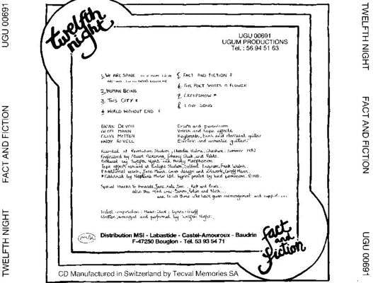 Twelfth Night : Fact And Fiction (CD, Album, RE)