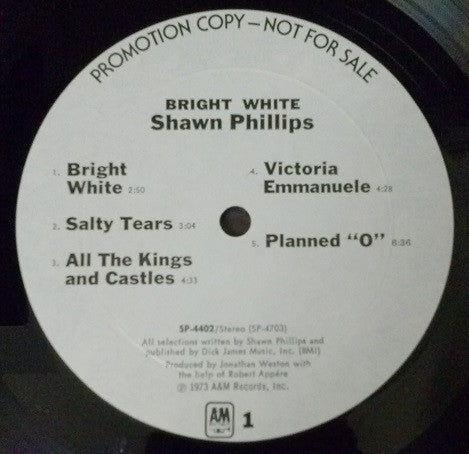 Shawn Phillips (2) : Bright White (LP, Album, Promo, Mon)