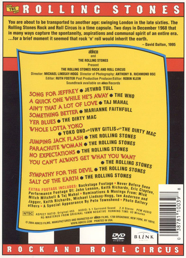 The Rolling Stones : The Rolling Stones Rock And Roll Circus (DVD-V, Multichannel, NTSC)