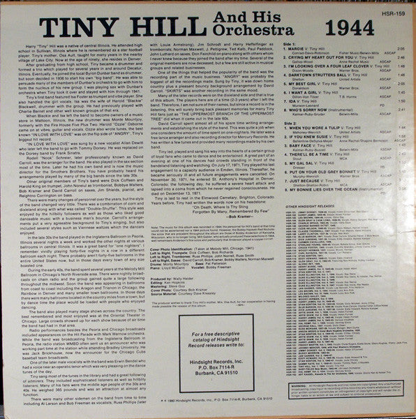 Tiny Hill And His Orchestra : The Uncollected Tiny Hill, 1944 (LP, Album)
